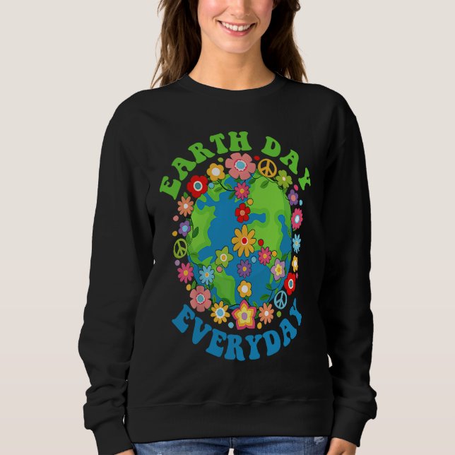 Camiseta Peace Earth Day Everyday 60s 70s Hippie Retro Envi (Frente)