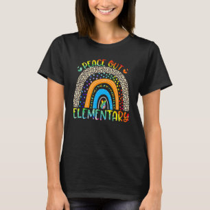 Camiseta PEACE Fora Elementar Leopard Rainbow Te Elementar