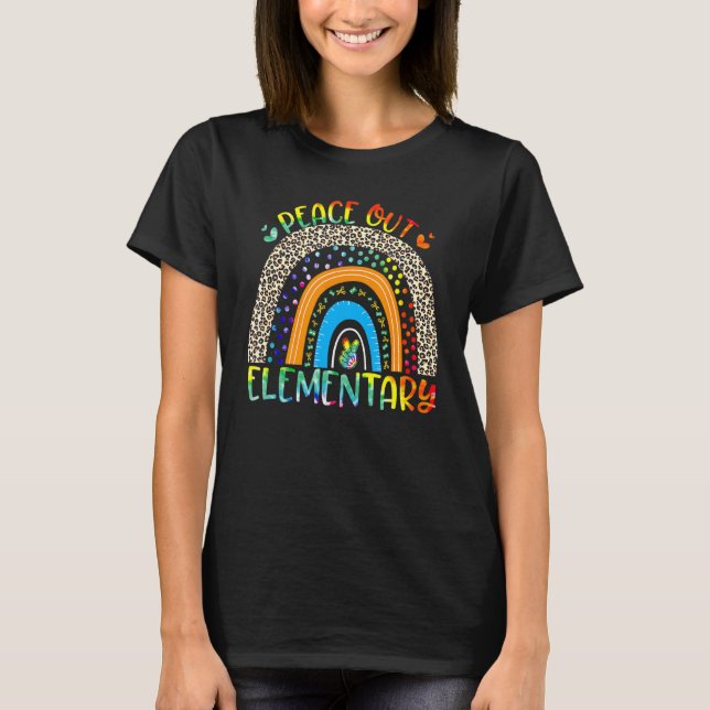 Camiseta PEACE Fora Elementar Leopard Rainbow Te Elementar (Frente)