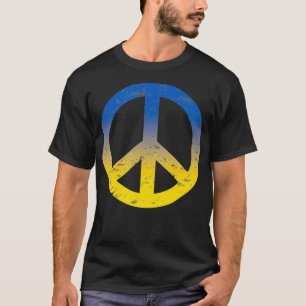 Camiseta Peace in Ukraine  Peace Symbol in Ukraine Flag Col