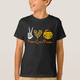 Camiseta Peace Lepard Love Scarpkin Pumpkin Halloween Costu