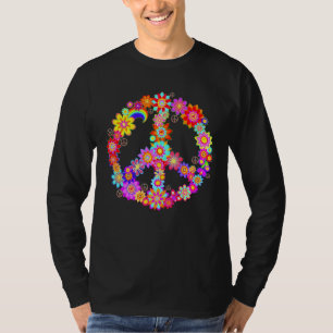 Camiseta Peace Love 60 S 70 S Hippie Costume Colorful Flow