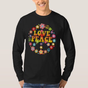 Camiseta Peace Love 60s 70s Tie Die Groovy Hippie Costume H