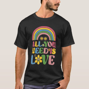 Camiseta Peace Love 60s 70s Tie Dye Groovy Hippie Costume H