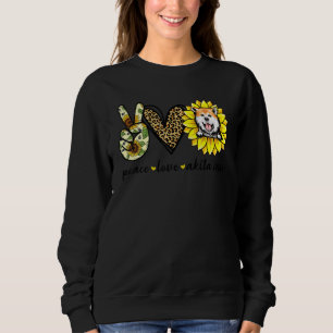 Camiseta Peace Love Akita Inu Dog Sunflower