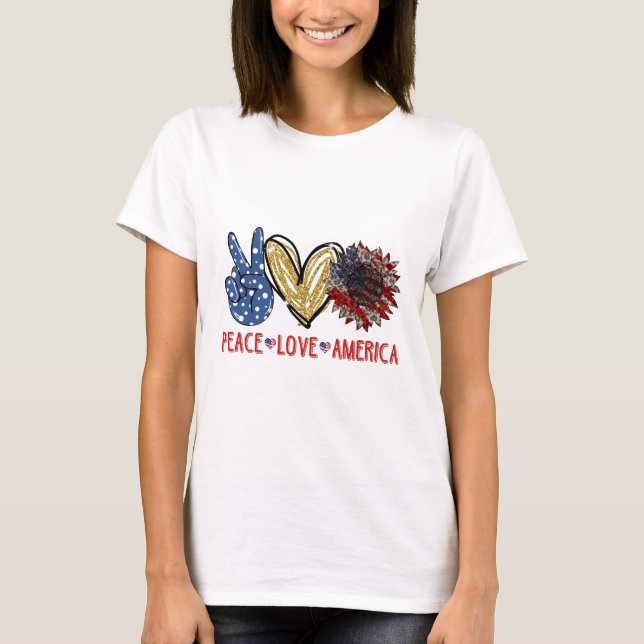 Camiseta Peace Love America (Frente)