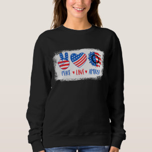 Camiseta Peace Love America 4 De Julho Sunflower American
