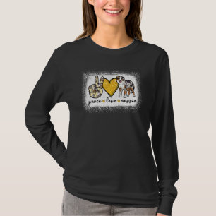 Camiseta Peace Love Aussie Bleached - Pastor australiano au