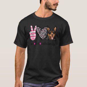 Camiseta Peace Love Australian Kelpie Dog