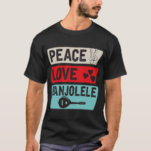 Camiseta Peace Love Banjolele Banjo Ukulele Music Banjolele
