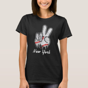 Camiseta Peace Love Baseball New York Ny Skyline Roupa 2