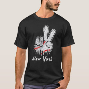 Camiseta Peace Love Baseball New York Ny Skyline Roupa 2