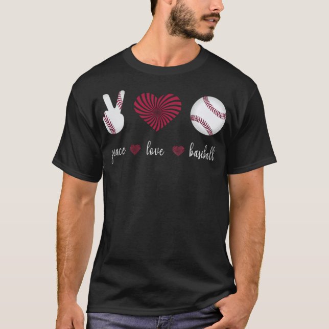 Camiseta Peace Love Baseball s (Frente)