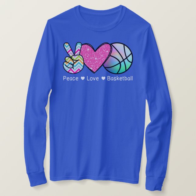 Camiseta Peace Love Basketball  (Frente do Design)