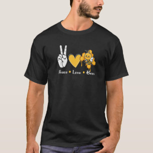 Camiseta Peace Love Bees Roupa