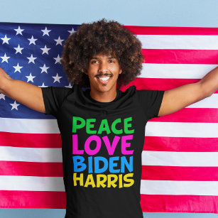 Camiseta Peace Love Biden Harris 2024 Eleição