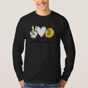 Camiseta Peace Love Bitmoney - Sinal de Paz - Símbolo de Mã