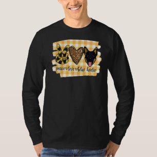 Camiseta Peace Love Blue Heeler Dog Mãe Mãe Fazenda Ocident