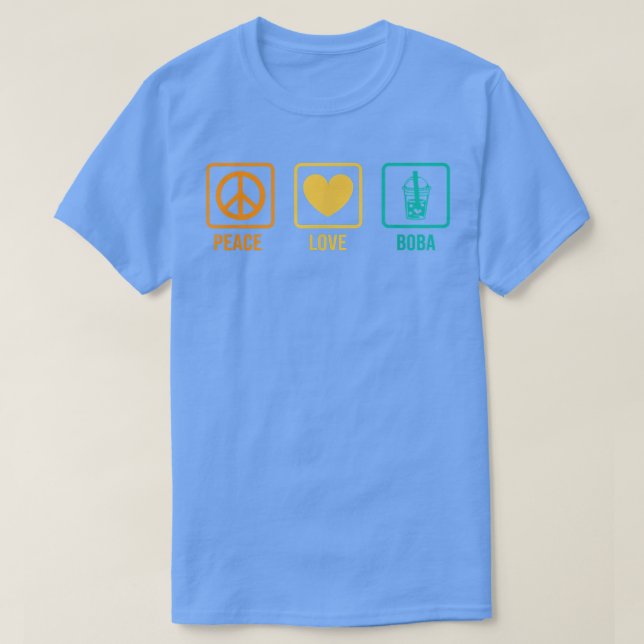 Camiseta Peace Love Boba Graphic Tea Lover Tea Drinker Bubb (Frente do Design)