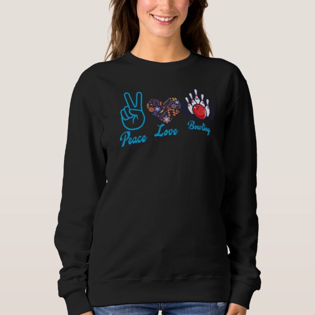 Camiseta Peace Love Boliche Bowler (Frente)