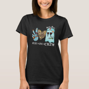 Camiseta Peace Love Boo Boo Crew Cute Health Worker Padrão