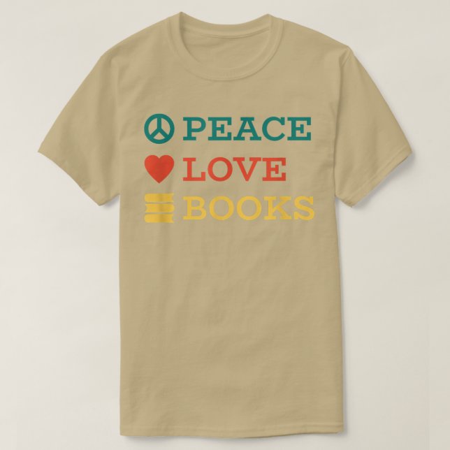 Camiseta Peace Love Books843 (Frente do Design)