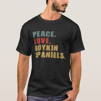 Camiseta Peace Love Boykin Spaniels Adg125b