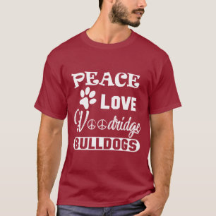 Camiseta Peace Love Buldog