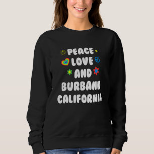 Camiseta Peace Love Burbank California Patriotic Ca Patriot