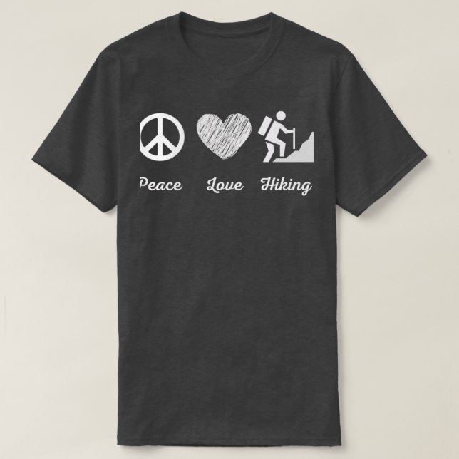 Camiseta Peace Love Caminhando HIking (Frente do Design)