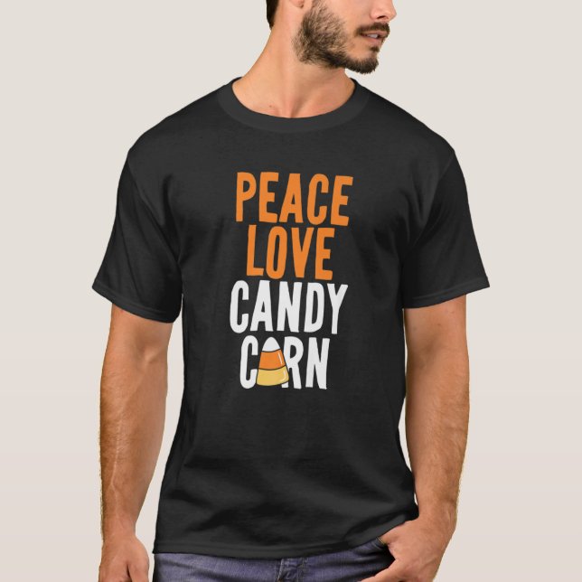 Camiseta Peace Love Candy Corn Engraçado Crianças Engraçada (Frente)
