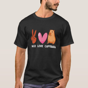 Camiseta Peace Love Capybara Aquatic Animal Rodent Capy