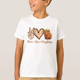 Camiseta Peace Love Capybara Meme Capy Lover Kawaii Amine K