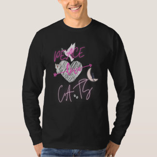 Camiseta Peace Love Cats