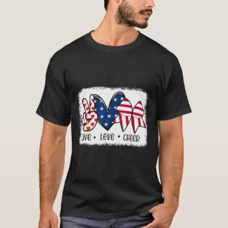 Camiseta Peace Love Chee Usa Flag 4 De Julho