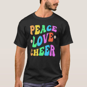 Camiseta PEACE LOVE CHEER Cheerleader Retroativo