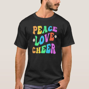 Camiseta PEACE LOVE CHEER Cheerleader Retroativo