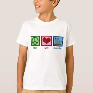 Camiseta Peace Love Chinchillas Kids
