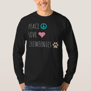 Camiseta Peace Love Chiweenies Chihuahua Dachshund Dog