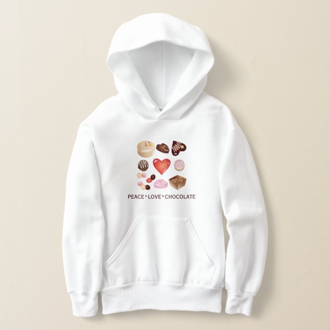 Camiseta Peace Love Chocolate Candy Heart (Postura )