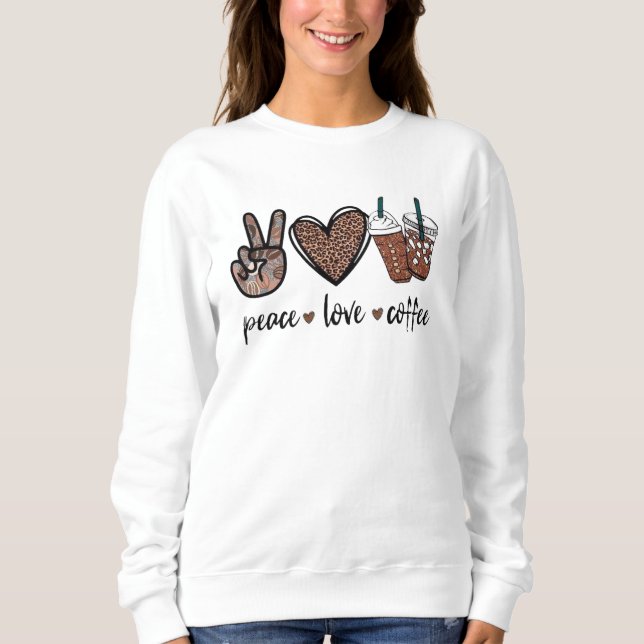 Camiseta Peace. Love. Coffee. (Frente)