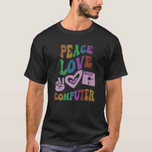Camiseta PEACE LOVE COMPUTADOR Tecnologia retrorreflectora