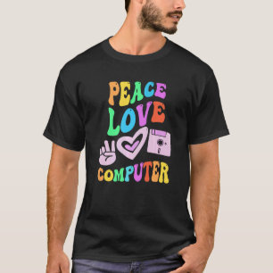 Camiseta PEACE LOVE COMPUTADOR Tecnologia retrorreflectora