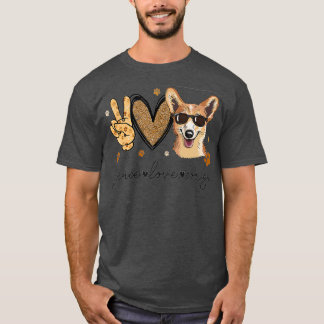 Camiseta Peace Love Corgi