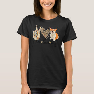 Camiseta Peace Love Corgi Cute Dog Mãe Dia de as mães Corgi