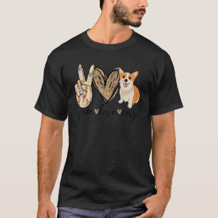 Camiseta Peace Love Corgi Dog Mãe Dia de as mães Corgi