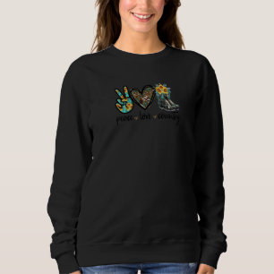 Camiseta Peace Love Country Boots For Women Western Mamãe P