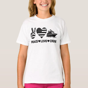 Camiseta Peace Love Cruise USA Vacance Vibes