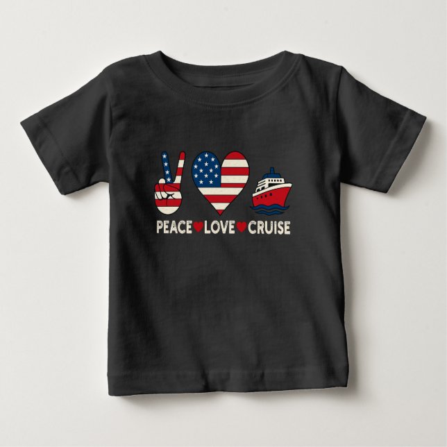 Camiseta Peace Love Cruise USA Vacance Vibes (Frente)