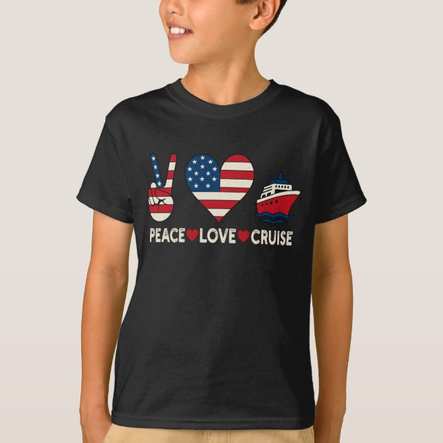 Camiseta Peace Love Cruise USA Vacance Vibes (Frente)